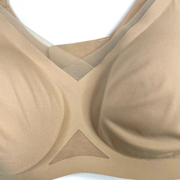 Honeylove Crossover Wireless Back Hook Lightly Padded Bra 36 B C 36B/C Sand Nude - Picture 3 of 16